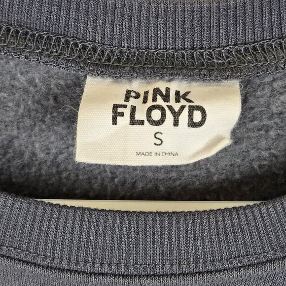 Pink Floyd Cropped Graphic Sweatshirt Gray Dark Side of the Moon Size Small - Picture 3 of 4